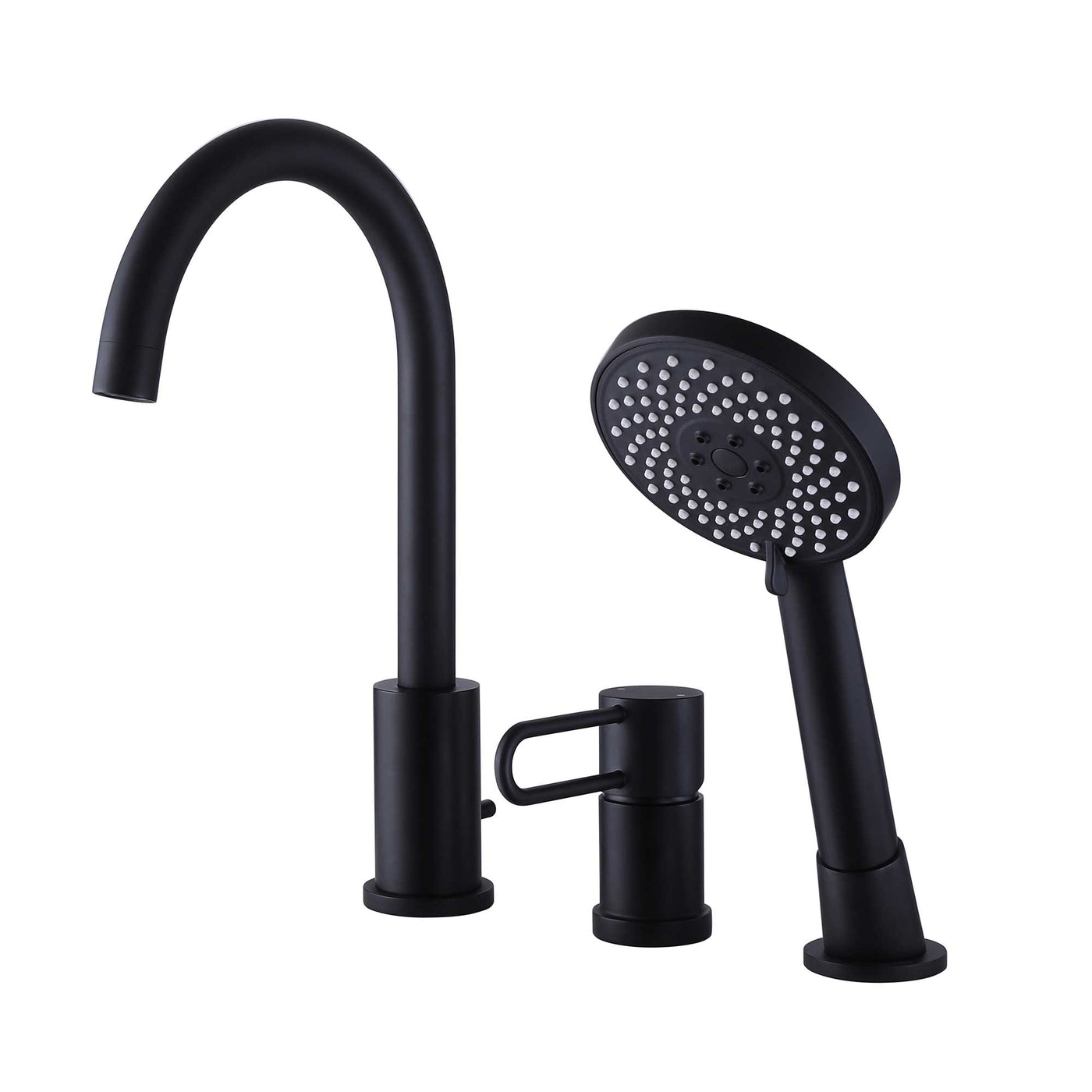 3-Hole Deck Mount Tub Faucet with Handheld Shower JK0052