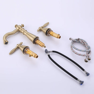 Antique Brass Widespread Bathroom Faucet Farmhouse Washingroom Vanity Faucet HG8803BG