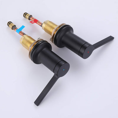 3-Hole Deck Mounted Widespread Matte Black Bathroom Sink Faucet JK0062