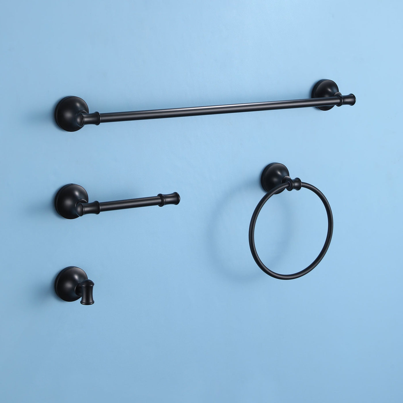 4-Piece Bathroom Hardware Set Wall Mounted Modern Bath Fixtures Accessories Set JK0082