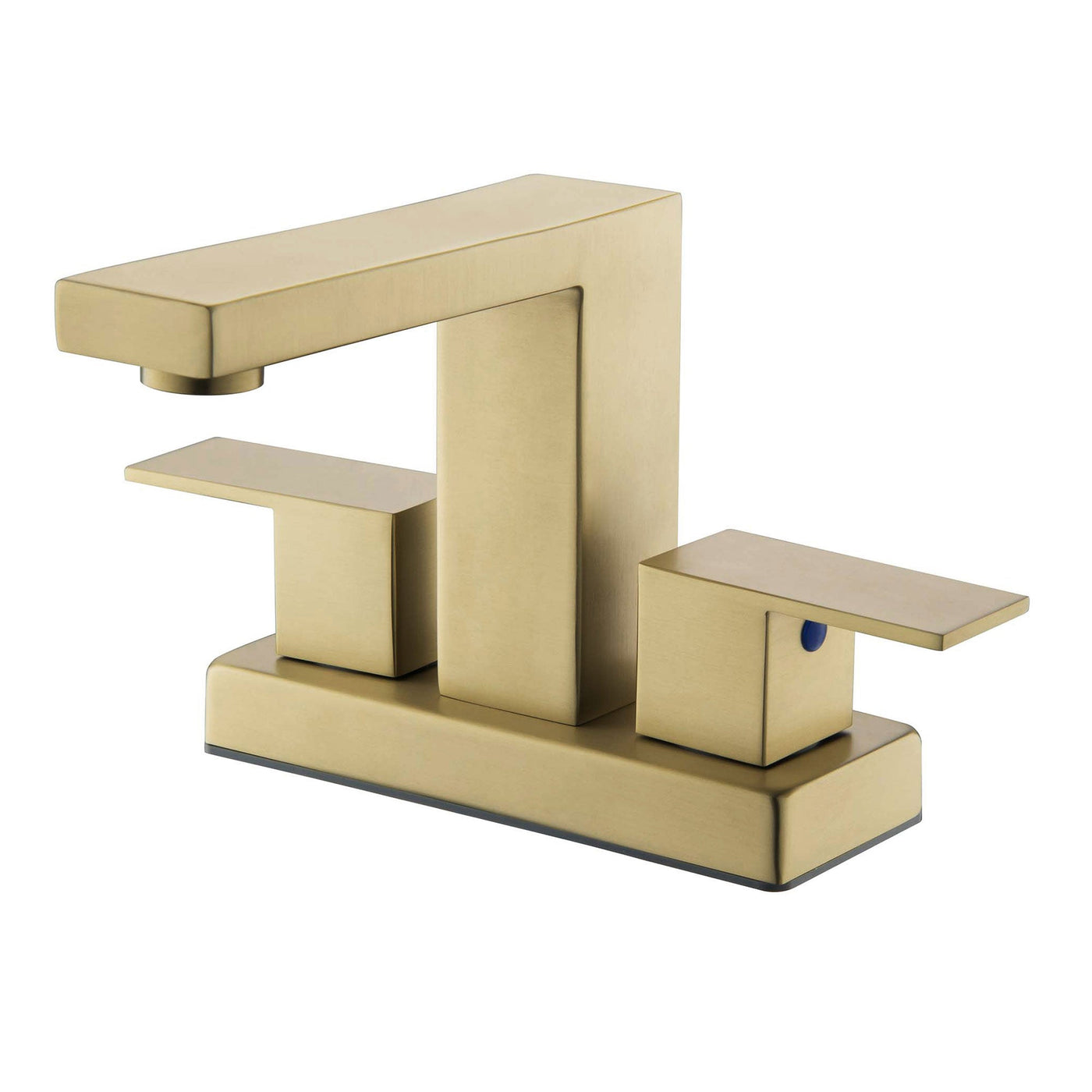 2 Handle Centerset Bathroom Sink Faucet 4 Inch Vanity Faucet 3 Hole Lavatory Faucet Brushed Gold JK0125