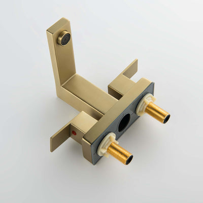 2 Handle Centerset Bathroom Sink Faucet 4 Inch Vanity Faucet 3 Hole Lavatory Faucet Brushed Gold JK0125