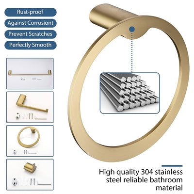 4-Piece Bathroom Hardware Set SUS304 Stainless Steel Wall Mounted Bathroom Accessories JK0173