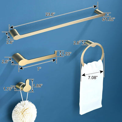 4-Piece Bathroom Hardware Set SUS304 Stainless Steel Wall Mounted Bathroom Accessories JK0173