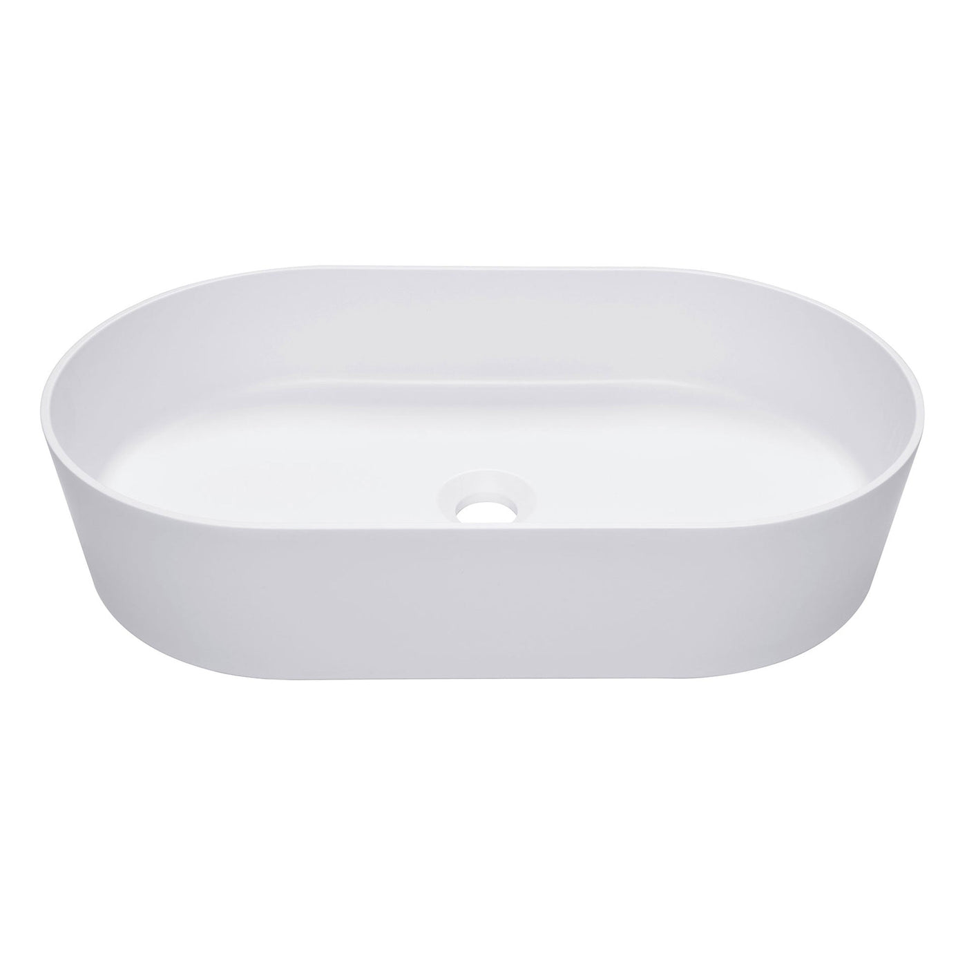 Bathroom Vessel Sink Oval Countertop White Stone Resin Vanity Sink Washing Art Basin
