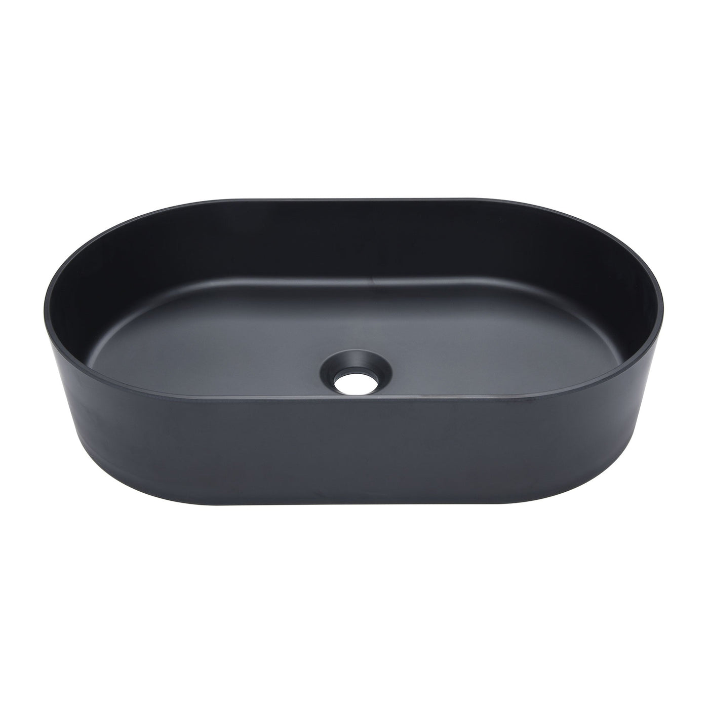 Bathroom Vessel Sink Oval Countertop White Stone Resin Vanity Sink Washing Art Basin