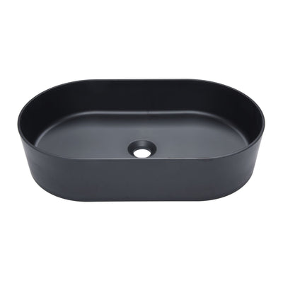 Bathroom Vessel Sink Oval Countertop White Stone Resin Vanity Sink Washing Art Basin