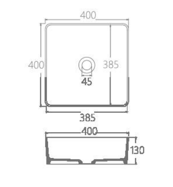 15'' Square Bathroom Vessel Sink Above Counter White Stone Resin Vanity Sink Art Basin JK0234