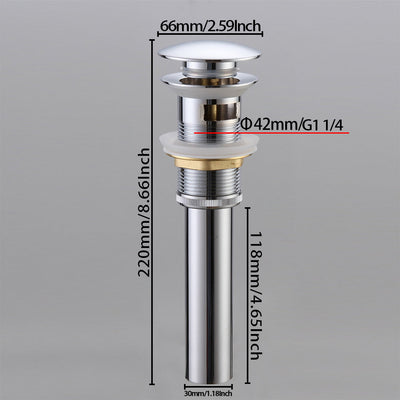 Bathroom Sink Drain with Overflow Vessel Sink Pop Up Drain Stopper Brushed Nickel RB0739BN