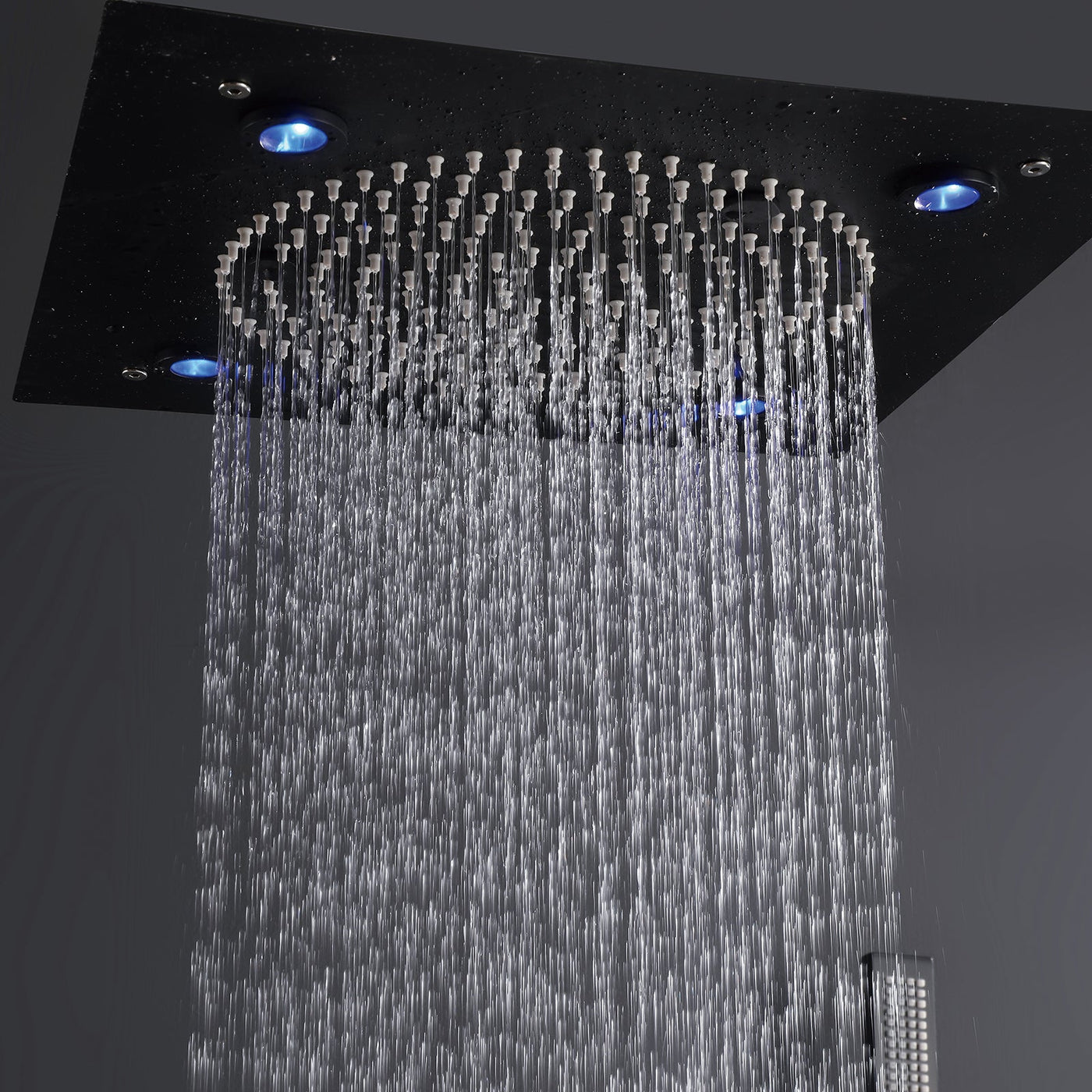 3 Function Large Shower System with Body Spray and LED Light Matte Black RB0815
