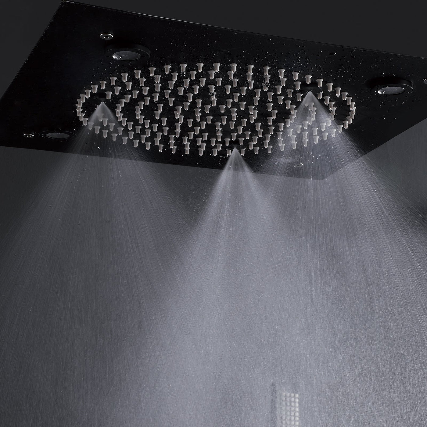 3 Function Large Shower System with Body Spray and LED Light Matte Black RB0815