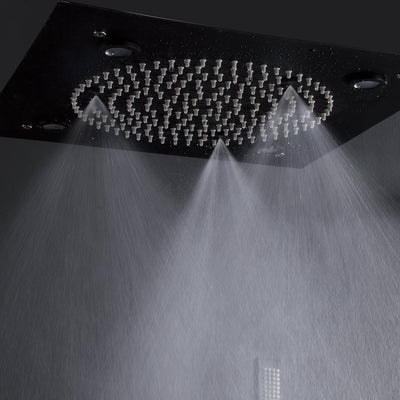 3 Function Large Shower System with Body Spray and LED Light Matte Black RB0815