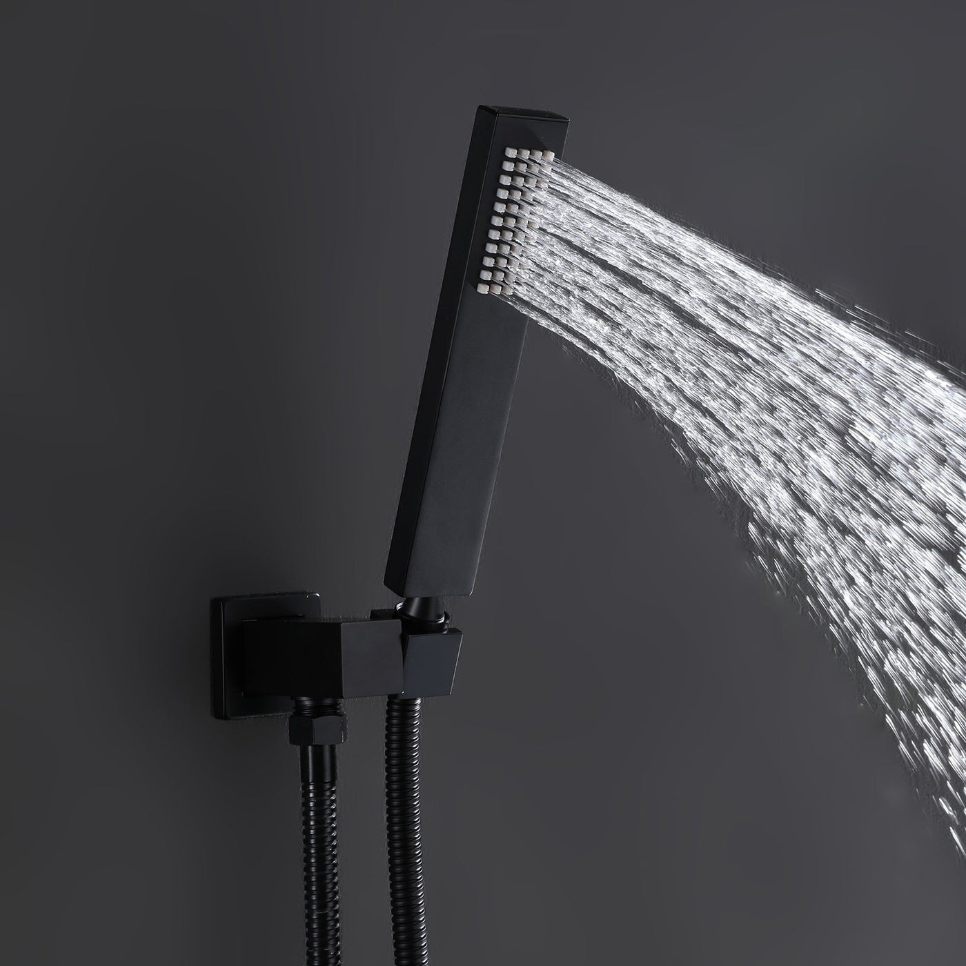3 Function Large Shower System with Body Spray and LED Light Matte Black RB0815