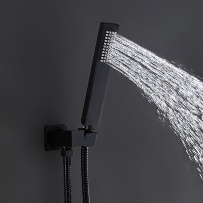 3 Function Large Shower System with Body Spray and LED Light Matte Black RB0815