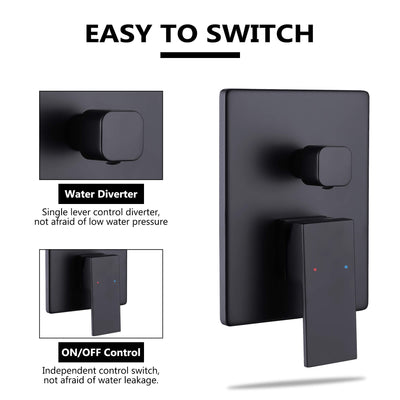 3-Function Pressure-Balanced Rain Shower System with Tub Spout RB0906