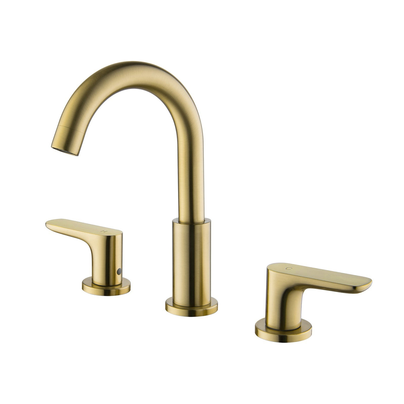 304 Stainless Steel Bathroom Sink Faucet 3 Hole Widespread with Valve RB1024
