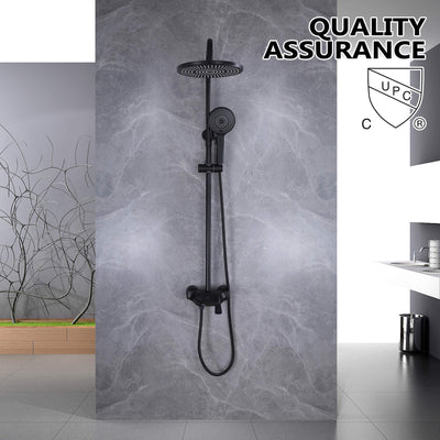 3-Function Shower Faucet Brass Exposed Shower System Matte Black RB1041