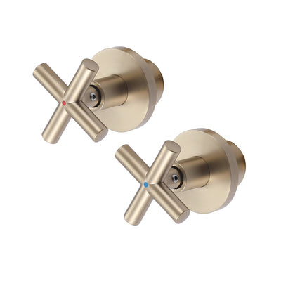 Cross/Knob Diverter Handles Solid Brass Faucet Replacement Kit