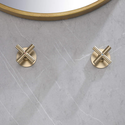 Cross/Knob Diverter Handles Solid Brass Faucet Replacement Kit