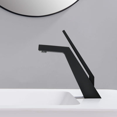 Bathroom Basin Mixer Tap Single Hole Bathroom Sink Faucet Matte Black RB1193