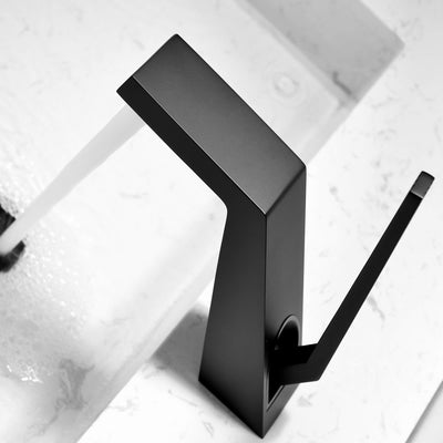 Bathroom Basin Mixer Tap Single Hole Bathroom Sink Faucet Matte Black RB1193