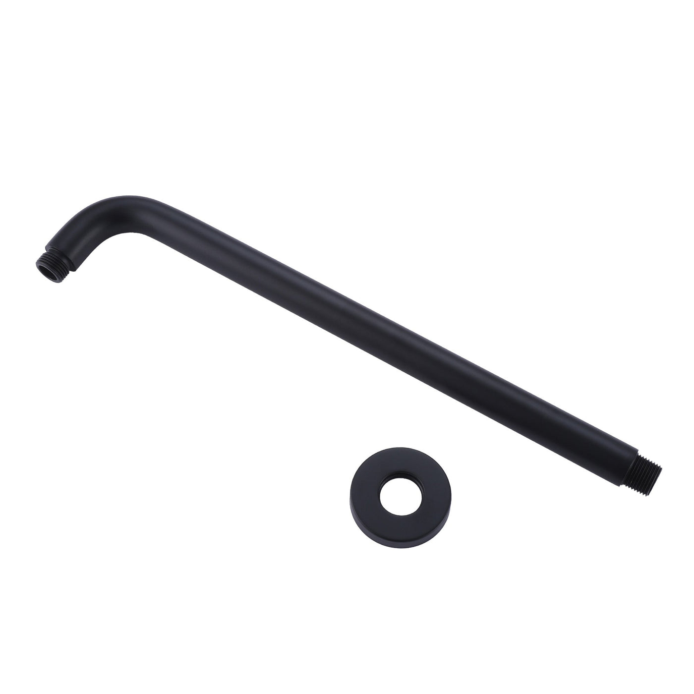 16-Inch Shower Arm with Flange Wall Mount L-shaped Rainfall Shower Head Extension Arm