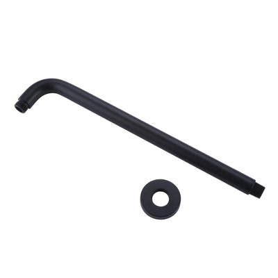 16-Inch Shower Arm with Flange Wall Mount L-shaped Rainfall Shower Head Extension Arm
