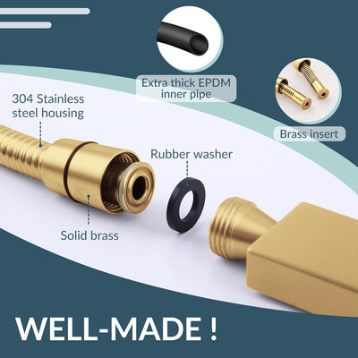 59-inch Shower Hose for Handheld Shower Head Brushed Gold
