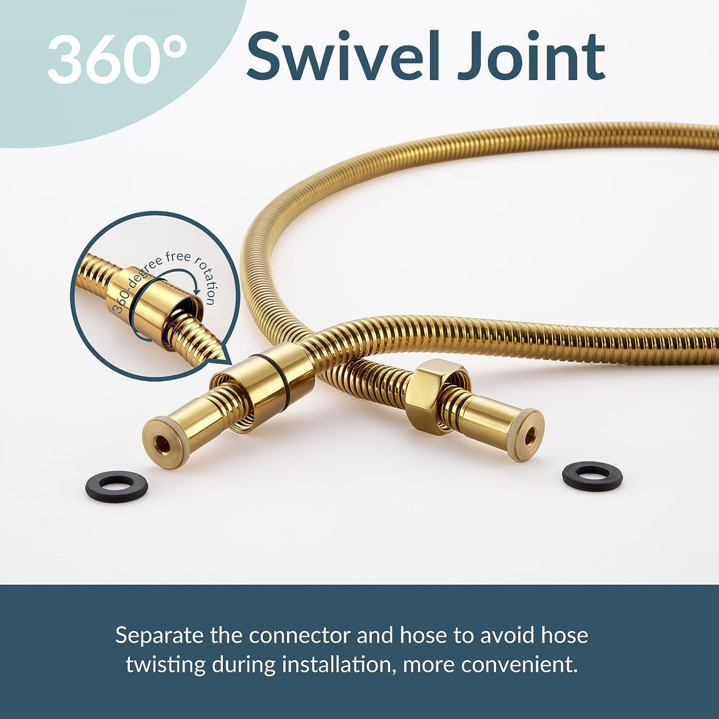 59-inch Shower Hose for Handheld Shower Head Brushed Gold