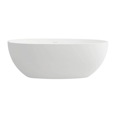 Artificial Stone Resin Freestanding Bathtub Soaking Tub Solid Surface Stand Alone Bathtub with Pop-up Drain and Hose